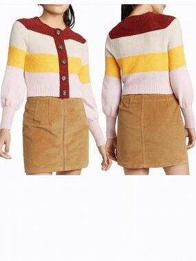 Cardigan Colorblock Sweater Wild Fable Cropped  Size Small